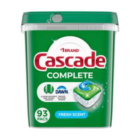 Cascade 030772154328 Complete Dishwasher Detergent Actionpacs Fresh 93 Ct. No Ship To Ca