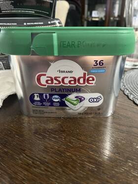 Cascade 037000274087 Platinum Oxi Dishwasher Pods 36 Count Powerful Cleaning Stain Fighter
