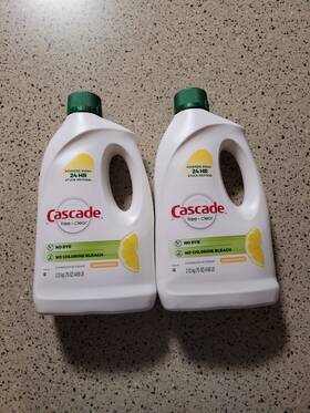 Cascade 037000280309 2 Free And Clear Dishwasher Detergent Lemon Essence 75 Oz Each New