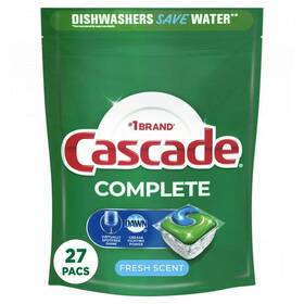 18629 Cascade Complete Dishwasher Pods Action Pacs Detergent 27 Count