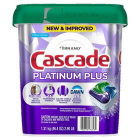 2727590 Cascade Platinum Plus Actionpacs Fresh Scent 82 Count