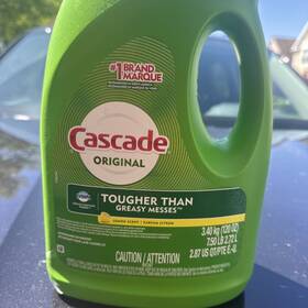 28193 Cascade Lemon Scent Gel Dishwasher Detergent 120 Oz 4 Pieces