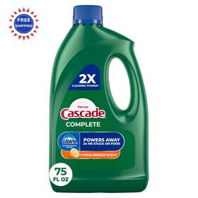 3700043357 Cascade Dishwasher Detergent Gel All-in 1 Complete 75 Oz Citrus Breeze