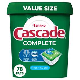 97722 Cascade Complete Actionpacs Dishwashing Detergent Pod Fresh Scent 78 Pods/box