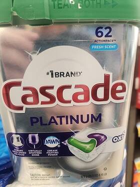 Ad-bm1-31524 Cascade Platinum Oxi Dishwasher Pods 62 Count Powerful Cleaning Stain Fighter