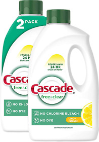 Cascade Free And Clear Gel Dishwasher Detergent Liquid Lemon Essence 2 Count
