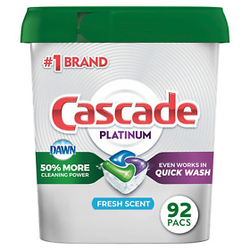 980107653 Cascade Platinum Action Pacs Dishwasher Detergent Pods Fresh Scent 92 Ct