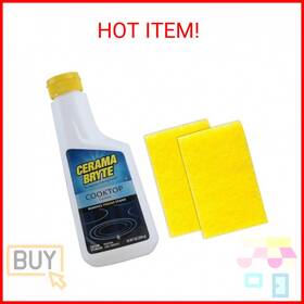 Cerama Bryte 711181038385 Combo Kit Pads And Removes Tough Stains Cooktop Stove Top Cleaner