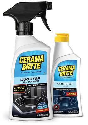 Cerama Bryte 748598257177 Heavy-duty Daily Spray Stove Top And Cooktop Cleaner Combo Kit For Glass An