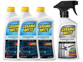 Cerama Bryte 748598479159 Stainless Steel Polish And Removes Tough Stains Cooktop Stove Top Cleaner F