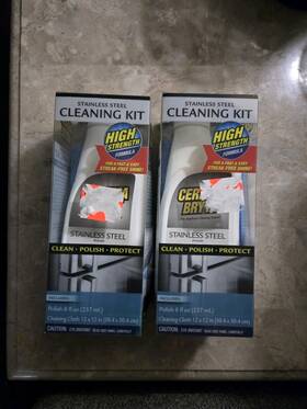 Cerama Bryte 748598486416 Set Of 2 Stainless Steel Cleaning Kit 8oz And Cloth