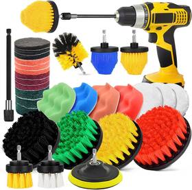 Chicarry 711181496246 30pcs Drill Brush Attachment Set Scrubber Kit Include Scrub Pads Sp