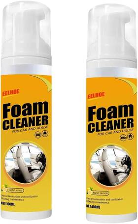 Choxila 313049381345 2pcs Multipurpose Foam Cleaner Spray 100ml For Car And House Lemon