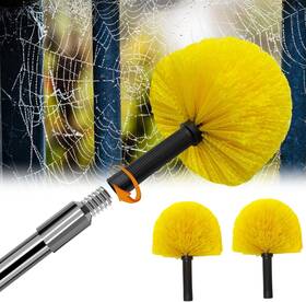 Chscience 445013037088 Spider Web Brush With Pole - 4ft Cobweb Duster Extension And 2 Fluffy Br
