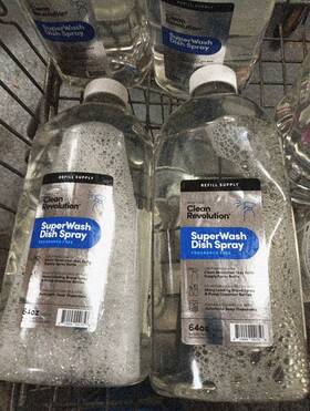 Clean Revolution 810004550988 2 Bottles Superwash Dish Spray 64oz Fragrance Free 159