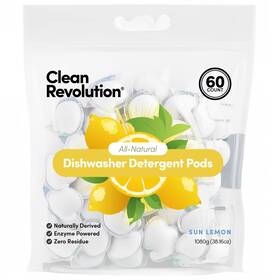Clean Revolution 810004552289 All Natural Dishwasher Detergent Pods 60 Enzyme Power