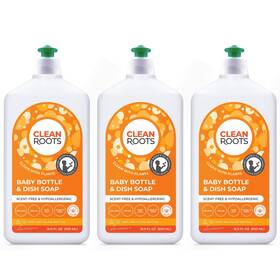 Clean Roots 810155790318 Baby Bottle And Dish Soap Ecogarantie Certified 100% Plant-based Formula Ma