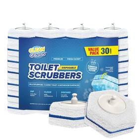 Cleangenius 197644356744 Disposable Prefilled Toilet Cleaning Scrubbers 30 Count