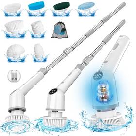 Clelifove 742440233852 Electric Spin Scrubber Cordless Shower With 8 Replaceable Brush Heads