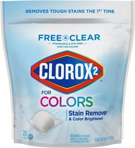 Clorox 044600318844 2 Free And Clear Laundry Stain Remover Color Brightener Pack 60 Count