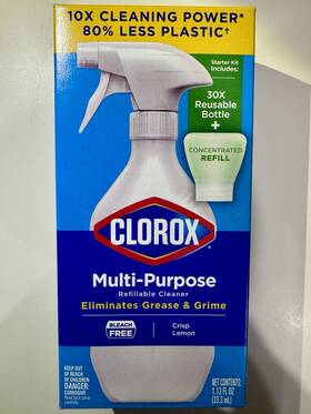 Clorox 044600601601 Multi-purpose Crisp Lemon Cleaner Refillable Bottle W Concentrated Refill