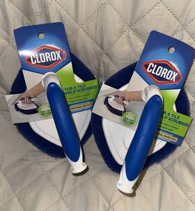 Clorox 070982004099 Set Of 2 Tub And Tile Non-scratch Handheld Scrubbers Replaceable Pads - New