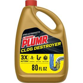 Clorox 4460000227 Liquid-plumr Pro-strength Clog Destroyer Gel 80 Fl Oz Unscented Drain Cleaner