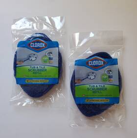 620030 Clorox Lot Of 2 Packs Tub And Tile Scrubber Refill Pads Antimicrobial Protection