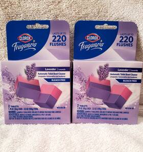 Clorox 742797062358 Lot Of 2 Boxes Automatic Toilet Bowl Cleaner Lavender Bleach Free