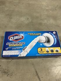 Clorox Deluxe Scrubtastic Power Scrubber 39inch Reach 3 Brush Heads Rechargeable