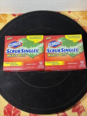 Spppoa066499 Clorox Lot Of 2 Scrub Singles Heavy Duty Pads 10ct Box Radiant Clean Red