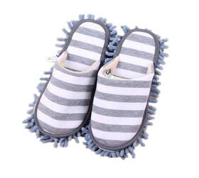 Cngyni 006456532502 Cleaning Slippers Microfiber Slipper Detachable Mopping 7-10 Grey