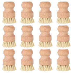 645155 Cobee Best 12pcs Bamboo Dish Scrub Brushes Kitchen Dishwashing Scrubber With