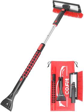 Ds980rednin Cofit 3in1 Car Snow Brush Ice Scraper And Squeegee 39 Inch Extendable Windshield Tool