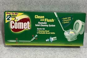 Comet 678112560509 Vtg 2003 Clean And Flush Flushable Toilet Cleaning System Nos Nib Prop/use