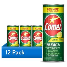 Comet 744110806533 12 Pack Lemon Fresh Multipurpose Cleaning Powder With Bleach 21o