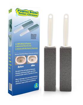 Comfun 653472989214 Pumice Stone Toilet Brush For Cleaning Bowl With Handle Stick