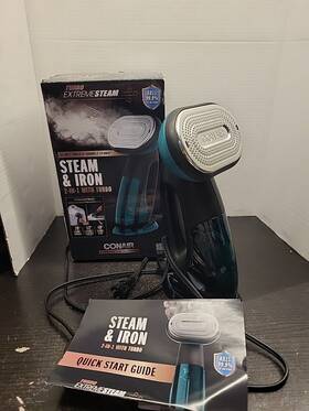 Gs107 Conair 074108445940 2-in-1 Steam And Iron Garment Steamer One Size Read Description