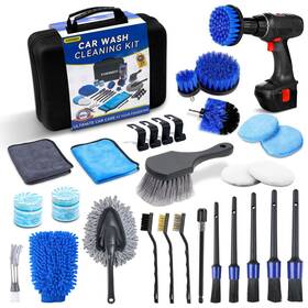 Coo-carwash-29 Coogeo 29pcs Car Detailing Kit Cleaning Kits Interior Cleaner With Br