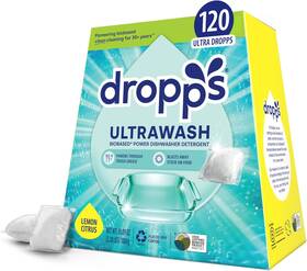 52721120819 Cotnwash Inc. Dropps Ultrawash Dishwasher Pods Lemon Citrus 120 - Biobased Power Deep