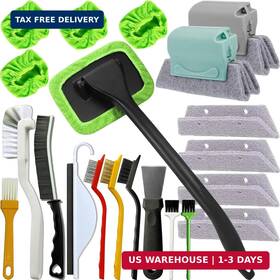 Crafnew 722563552061 21pcs Small Cleaning Brush Set For Car Glass And Gap Crevice - Window/doo
