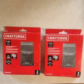 Cmxzbe2d Craftsman 038737 2/pk Oem Replacement Filters For Wet/dry Vacs 2 2.5 6