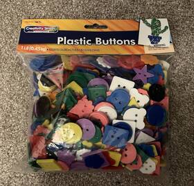 Creativity Street Pac6120 6120 Button Assortment - Asstd Colors/shapes/sizes 1/pk New