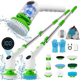 Crownspire 198168649824 Electric Spin Scrubber 9 In 1 Cordless Cleaning Brush With Type C Usb Port Charg