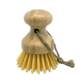 Culinary Fresh 637118112884 Bamboo Vegetable Palm Brush Round Scrubber For Pots Pans 1 Pack