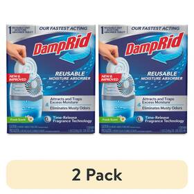 Damprid 075919100967 2 Pk Reusable Moisture Absorber With Drop-in Tablet Fresh Scent 15.8 Oz