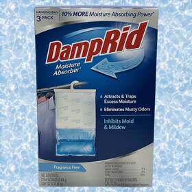 Damprid 075919800836 15.4 Oz Closet Moisture Absorber Hanging Bag 3 Pack Fragrance Free New