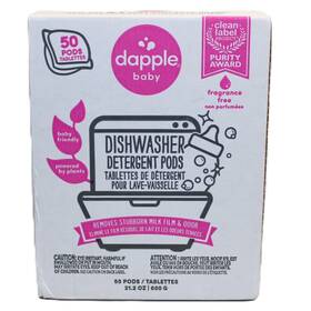 Dapple 892245001900 Baby Dishwasher 50 Pods Hypoallergenic Removes Milk Residue Odor