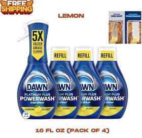 Dawn 030772097502 Platinum Powerwash Dish Spray Soap Lemon Scent Refill 16 Oz 1 Kit