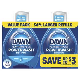 Dawn 030772127841 Powerwash Fresh Dish Spray Liquid Soap Refill 2 Refills 43oz
